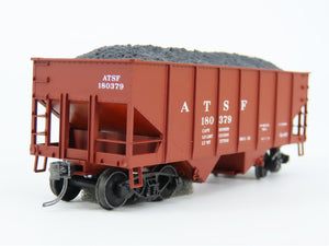 HO Scale Accurail 2501 ATSF Santa Fe 2-Bay Hopper #180379 w/ Load - Upgraded