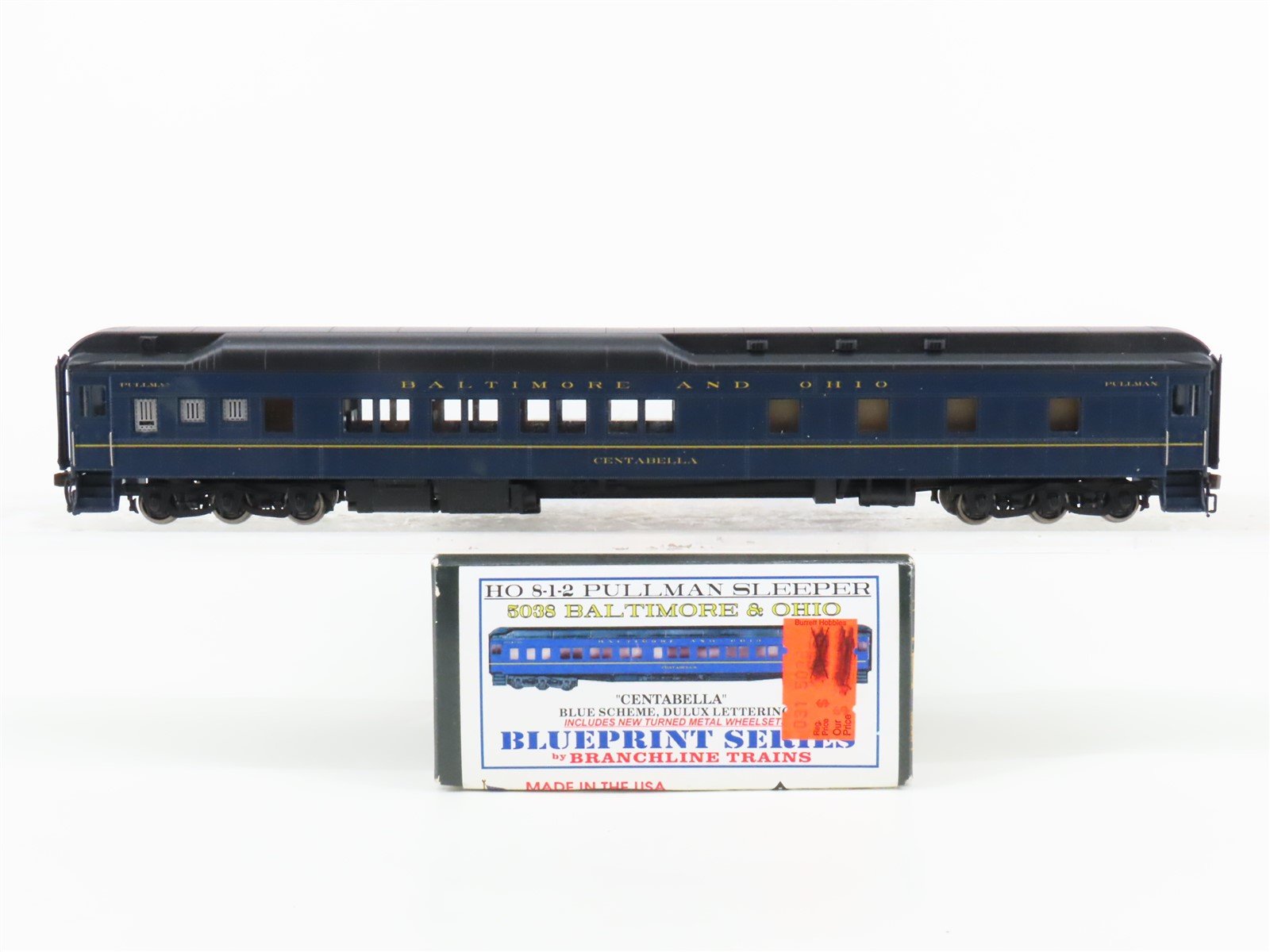 HO Branchline 5038 B&O Baltimore Ohio 8-1-2 Sleeper Passenger Car 