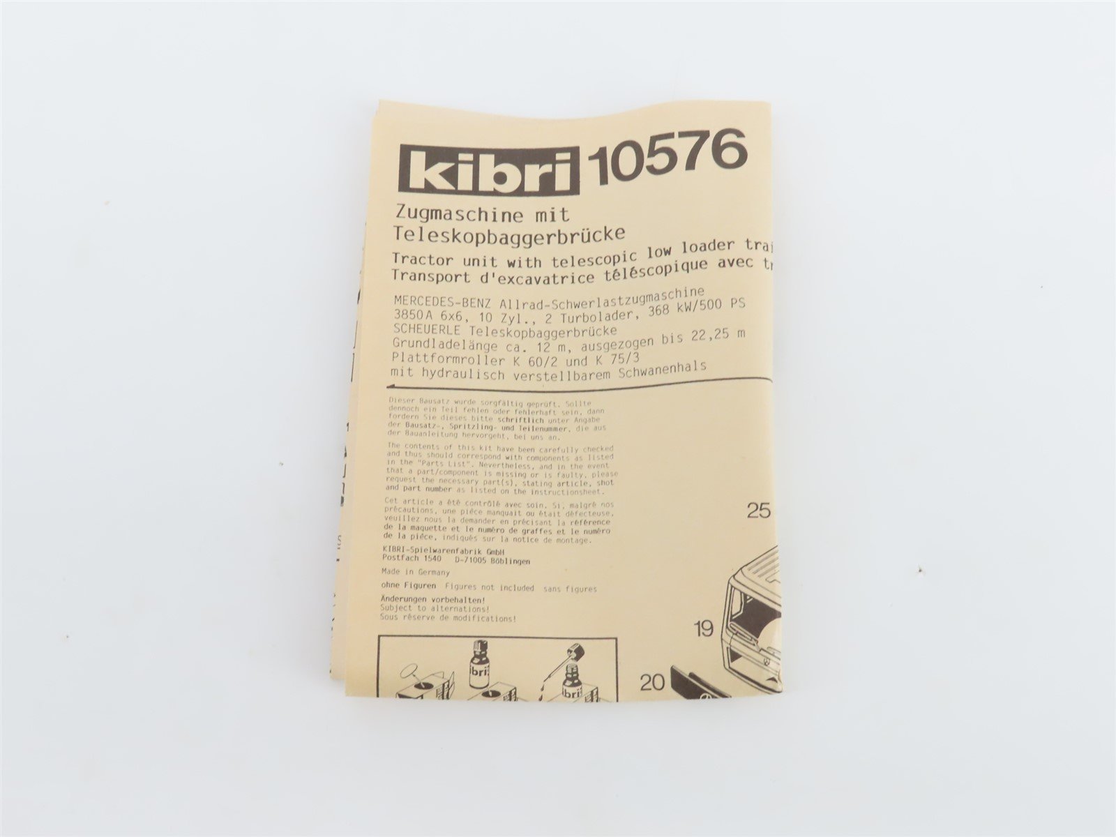 HO 1/87 Scale Kibri 10576 Mercedes Benz Heavy Duty Transport Truck Kit