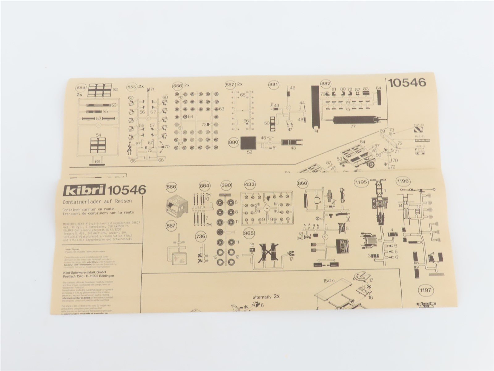HO 1/87 Scale Kibri 10546 Kalmar Heavy Duty Transport Truck Kit
