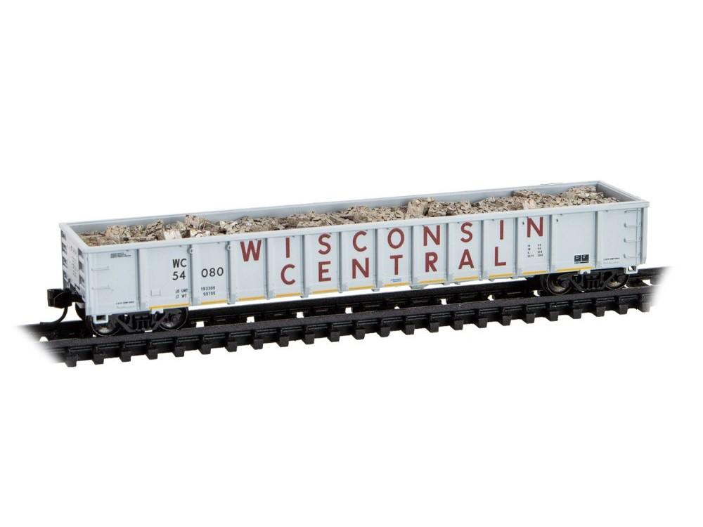 N Micro-Trains MTL 17000020 WC Wisconsin Central 52' Mill Gondola #54080 w/ Load