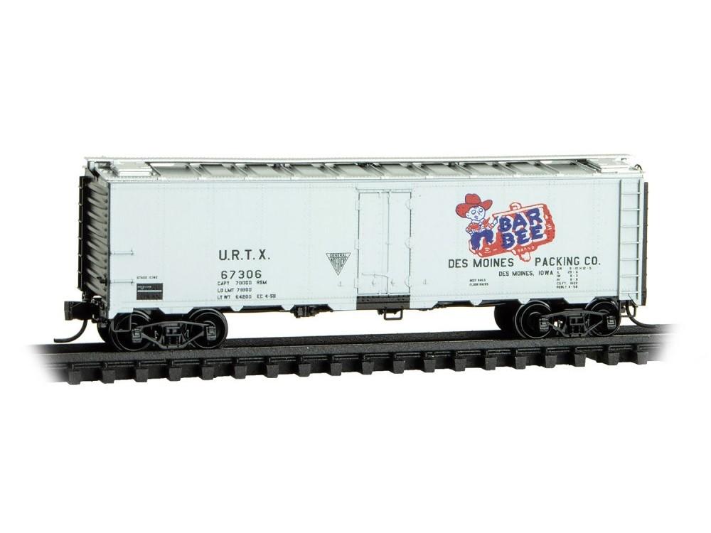 N Micro-Trains MTL 05900300 URTX Bar Bee Meat Packing 40' Steel Reefer #67306