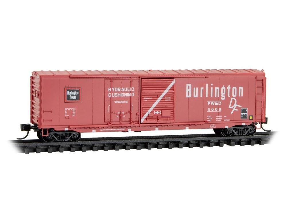 N Scale Micro-Trains MTL 07600180 FW&D Burlington Route 50' Box Car #5009