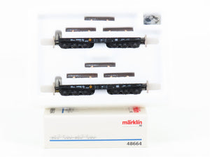 HO Scale Marklin 48664 DB Deutsche Bahn Steel Slab Heavy Duty Flatcar 2-Pack