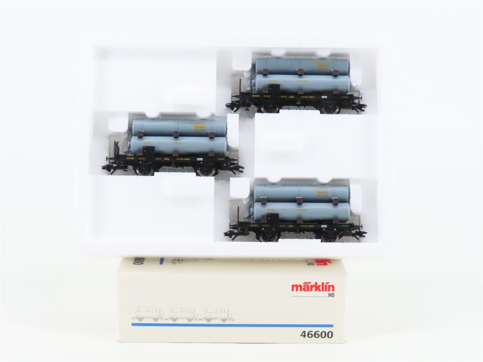 HO Scale Marklin 46600 K.Bay.STS.B "Gas Cars" Flat Tankcar 3-Pack