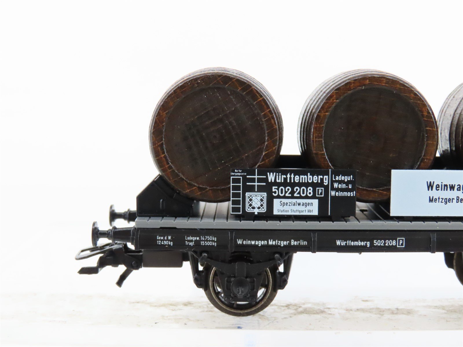 HO Scale Marklin 46743 Wurttemberg Wine Barrel Flatcar #502208