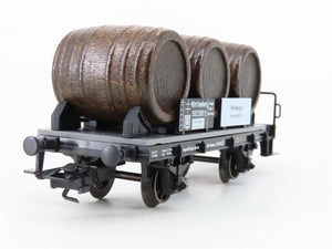 HO Scale Marklin 46743 Wurttemberg Wine Barrel Flatcar #502208