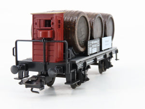 HO Scale Marklin 46743 Wurttemberg Wine Barrel Flatcar #502208