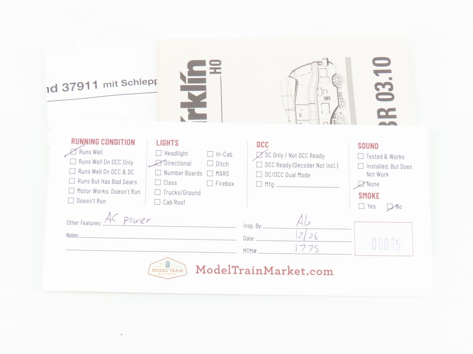 HO Scale Marklin 37911 DRG German 4-6-2 Streamlined Steam Locomotive #031012