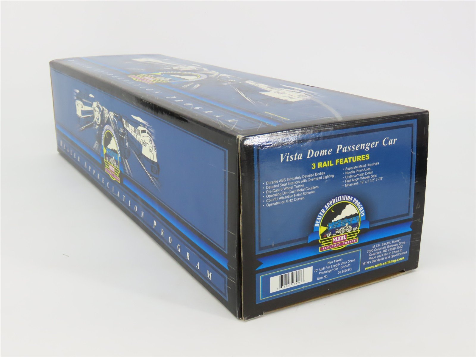 O Gauge 3-Rail MTH 20-80005C NH New Haven 70' Vista Dome Passenger 