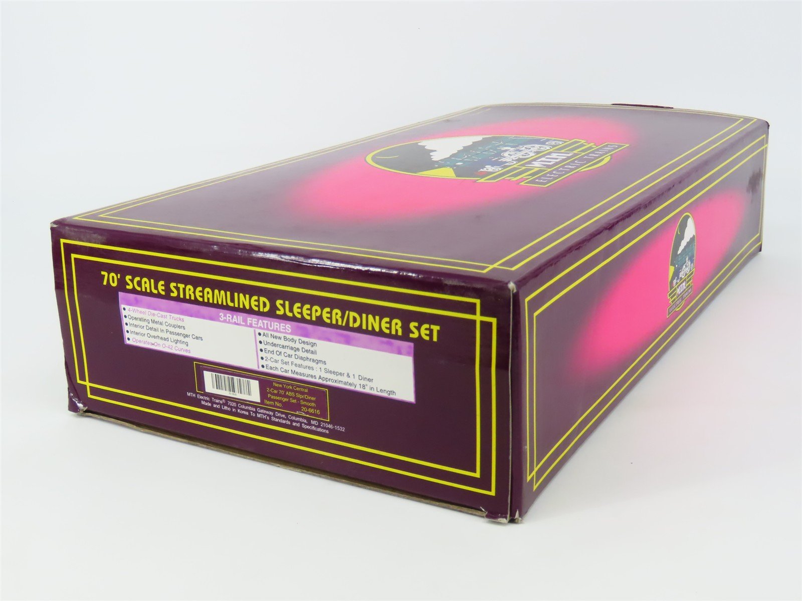 O Gauge 3-Rail MTH 20-6616 NYC New York Central 70' Sleeper/Diner Passenger Set