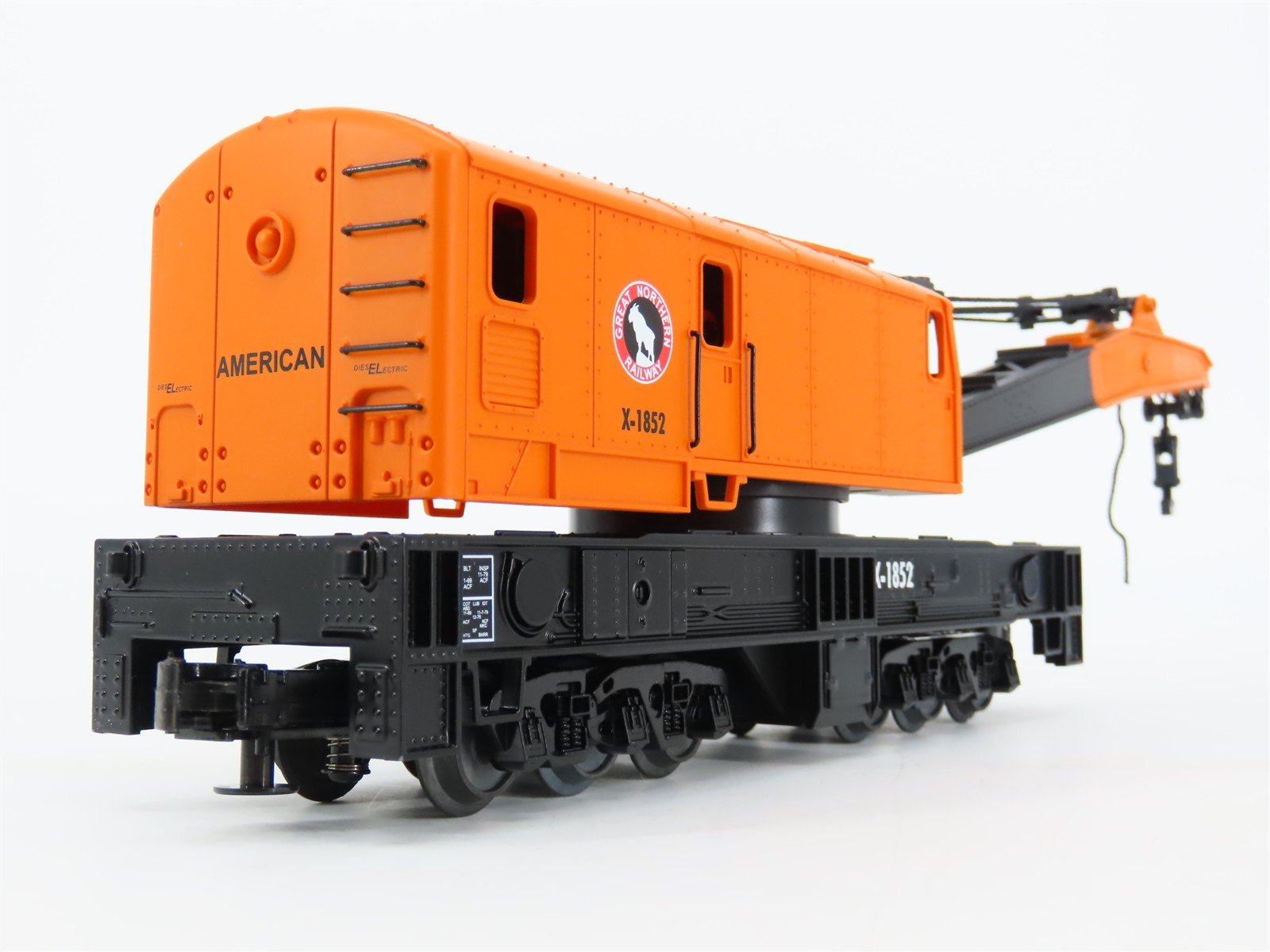 O Gauge 3-Rail MTH 20-98222 GN Great Northern Crane Car #X-1852