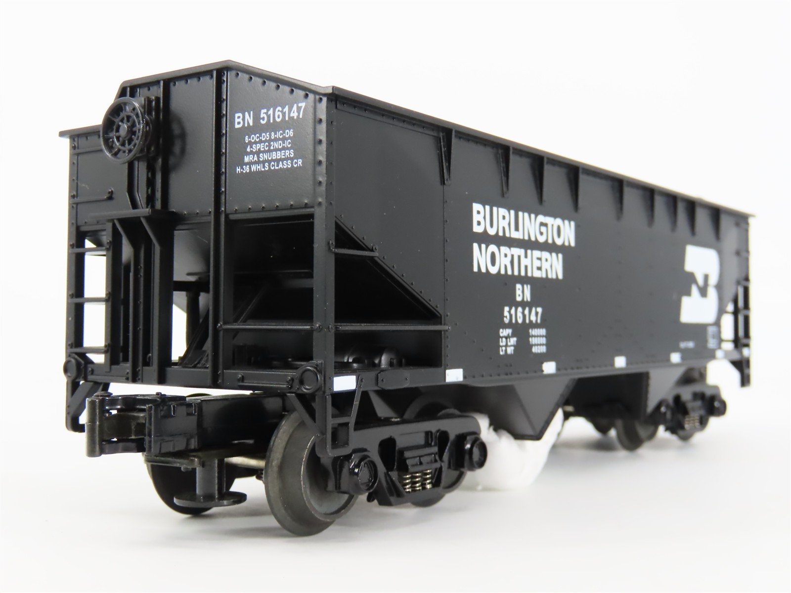 O Gauge 3-Rail MTH 20-90014D BN Burlington Northern 2-Bay Hopper #516147 w/ Load