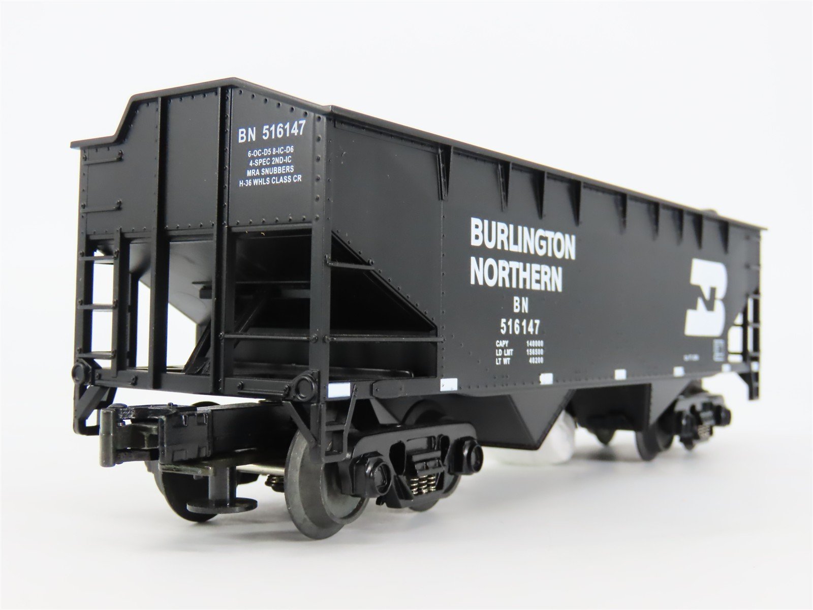 O Gauge 3-Rail MTH 20-90014D BN Burlington Northern 2-Bay Hopper #516147 w/ Load