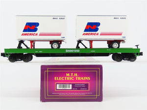 O Gauge 3-Rail MTH 20-90014C BN Burlington Northern Flat Car #961050 w/ Trailers