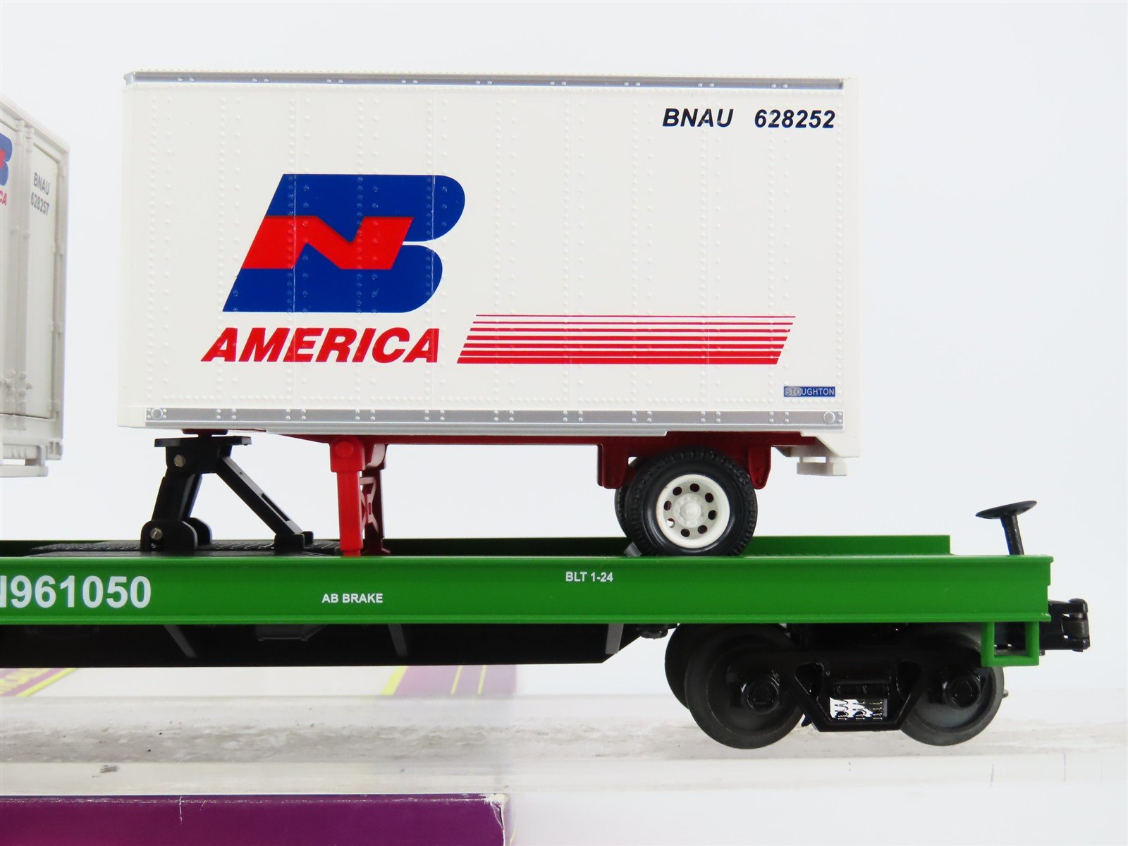 O Gauge 3-Rail MTH 20-90014C BN Burlington Northern Flat Car #961050 w/ Trailers