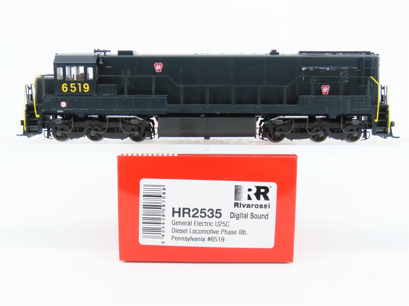 HO Rivarossi HR2535 PRR Pennsylvania GE U25C Ph IIIb Diesel #6519 w/ DCC & Sound