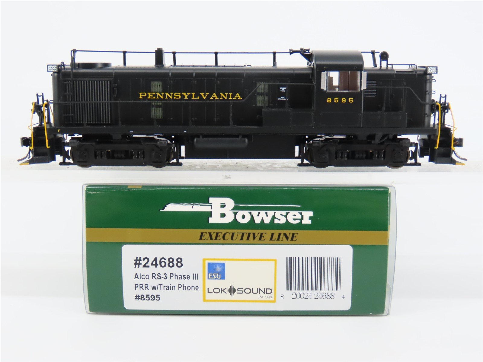 HO Bowser Executive 24688 PRR ALCO RS-3 Ph. III Diesel #8595 w/ DCC & Sound