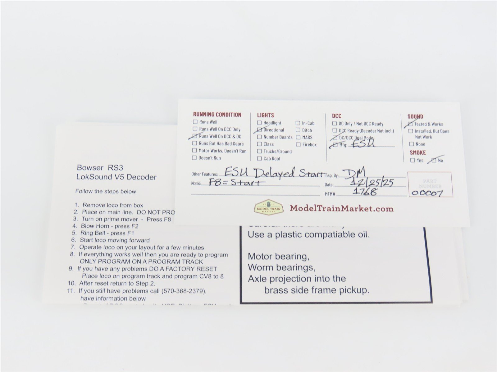 HO Bowser Executive 24688 PRR ALCO RS-3 Ph. III Diesel #8595 w/ DCC & Sound