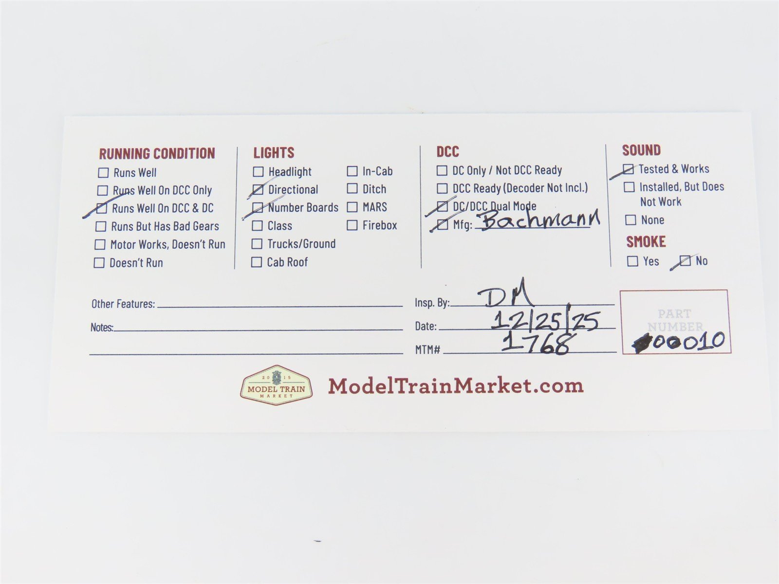 HO Scale Bachmann 60807 PRR Pennsylvania GP30 Diesel #2205 w/ DCC