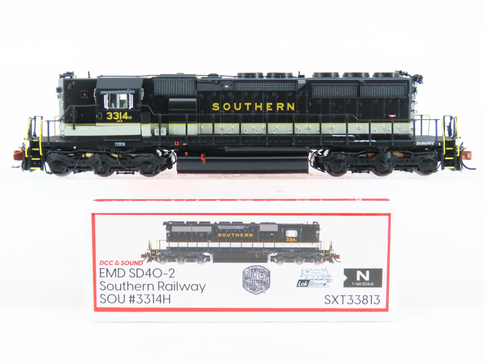 N Scaletrains SXT33813 SOU Southern EMD SD40-2 Diesel #3314 w/ DCC & Sound