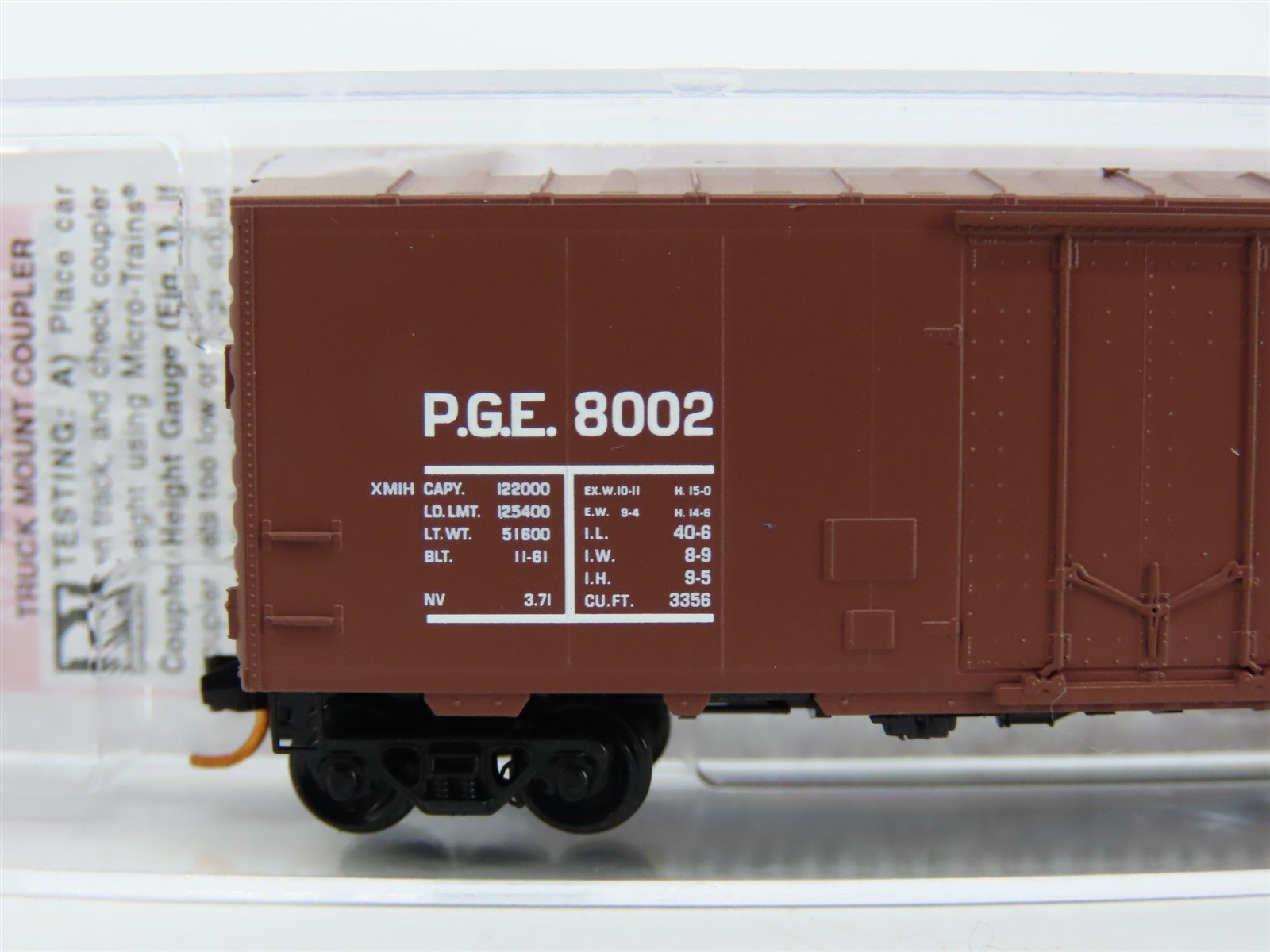 N Scale Micro-Trains MTL 07400160 PGE Pacific Great Eastern 40' Box Car #8002