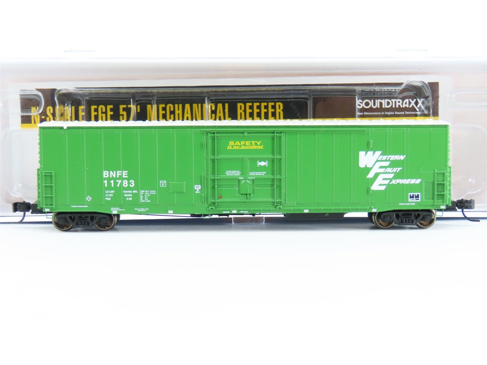 N Scale Athearn 24705 BNFE Western Fruit Express 57' Mech Reefer #11783 w/ Sound