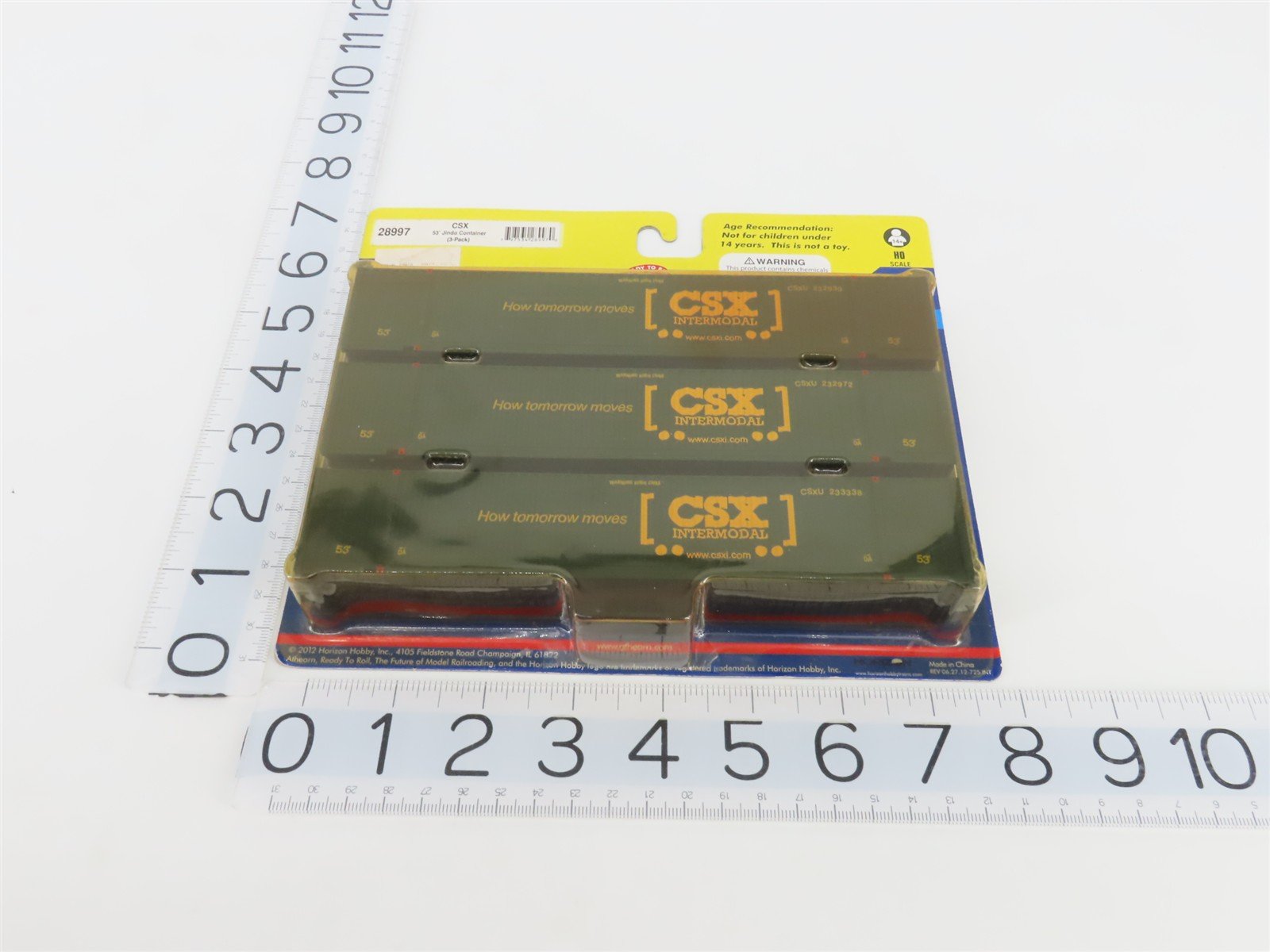 HO Scale Athearn 28997 CSX Intermodal 53' Jindo Containers 3-Pack