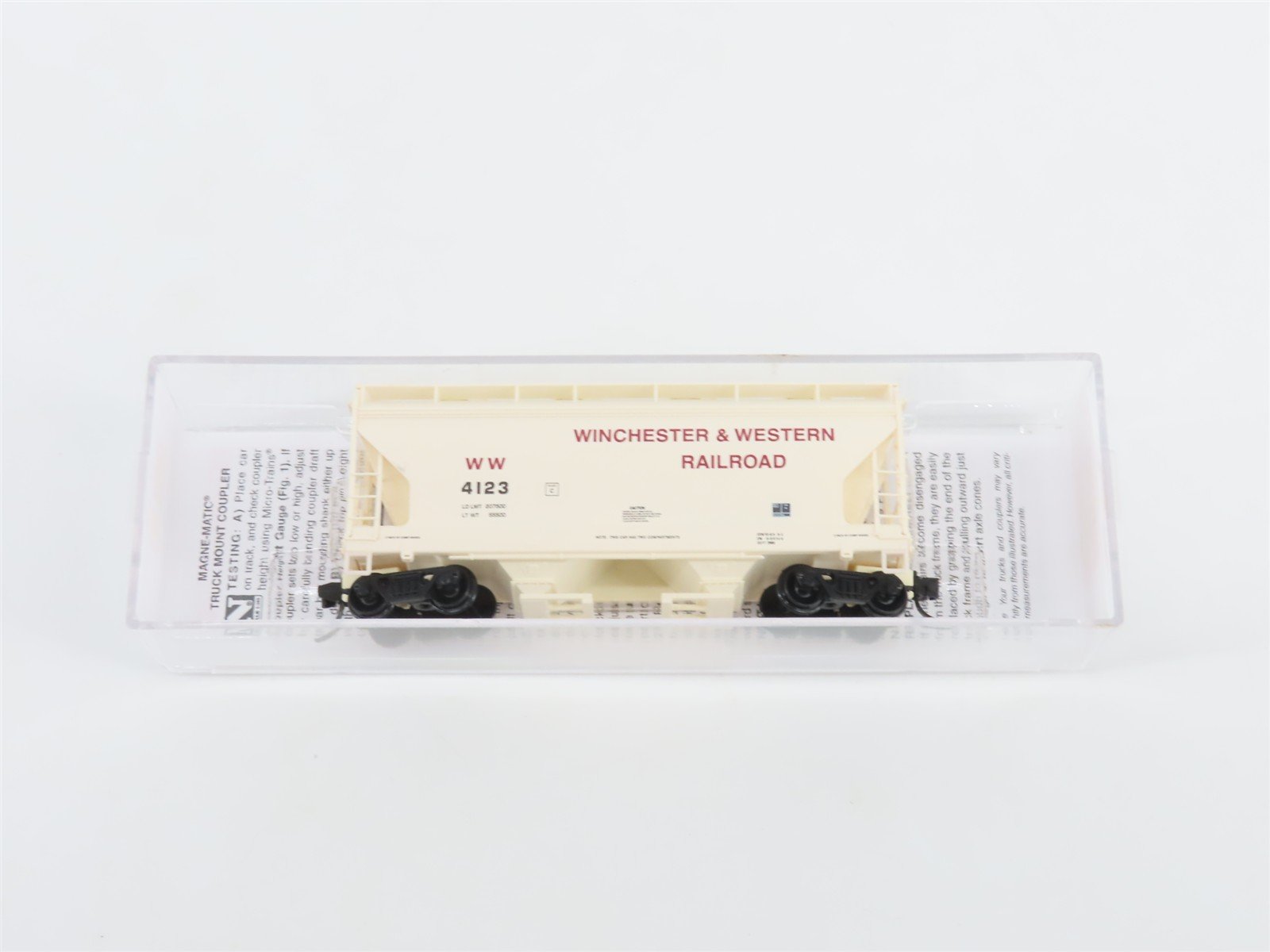 N Micro-Trains MTL 09200570 WW Winchester & Western 2-Bay Covered Hopper #4123