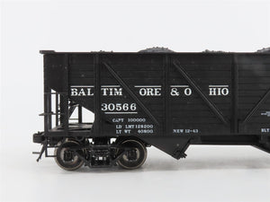 O Scale 2-Rail Atlas 7421-1 B&O War Emergency 2-Bay Hopper #30566 w/ Coal Load