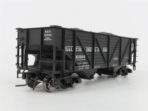 O Scale 2-Rail Atlas 7421-1 B&O War Emergency 2-Bay Hopper #30566 w/ Coal Load