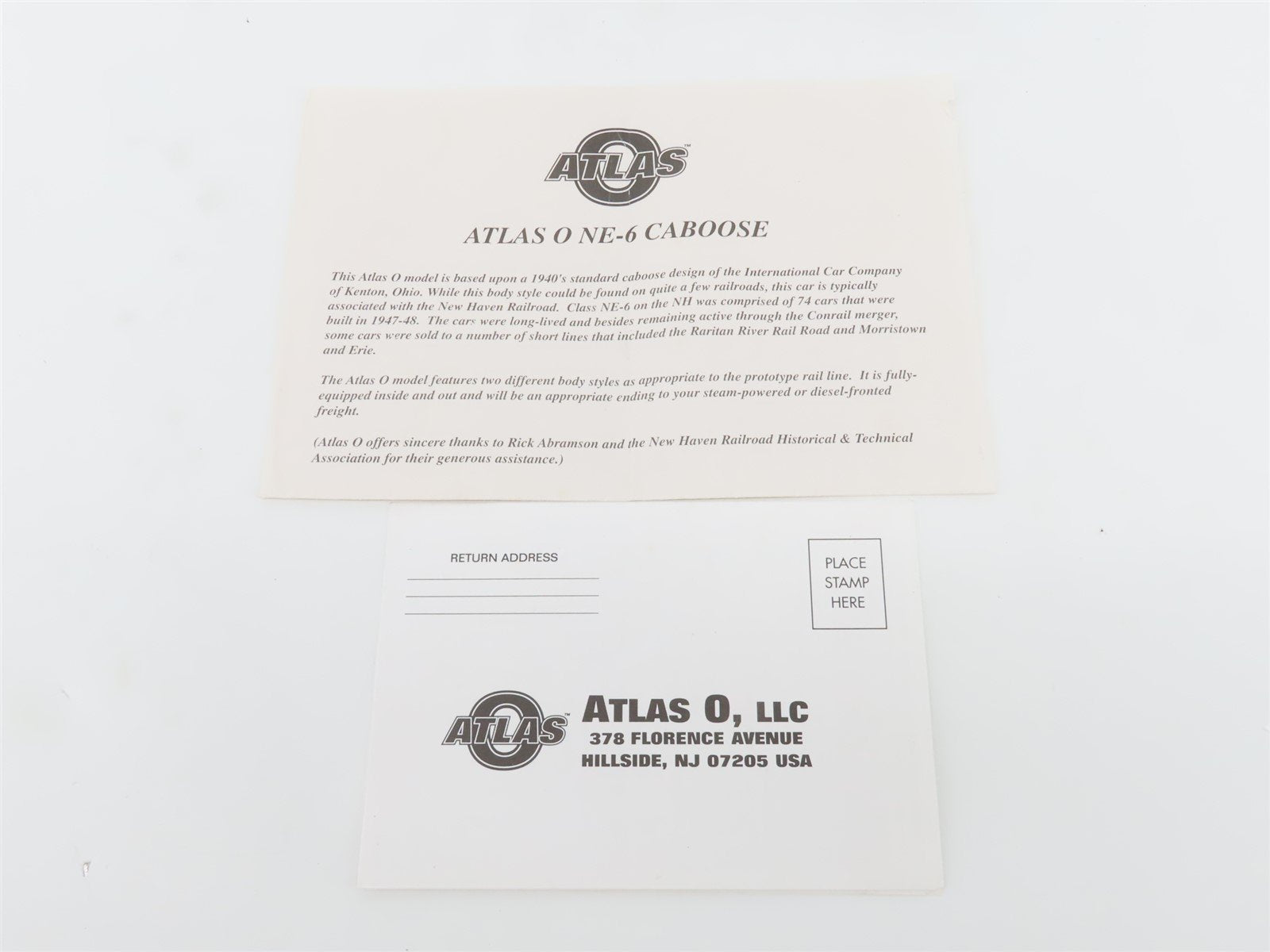 O Scale 2-Rail Atlas 7675-1 Susquehanna International NE-6 Caboose #0111