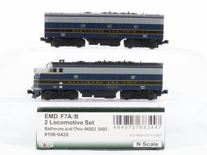 N Scale Kato 106-0428 B&O Baltimore & Ohio F7 A/B Diesel Locomotive Set
