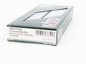 N Scale Kato 106-0428 B&O Baltimore & Ohio F7 A/B Diesel Locomotive Set