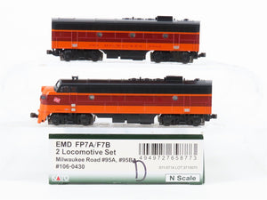 N Scale Kato 106-0430 MILW Milwaukee Road FP7 A/B Diesel Locomotive Set