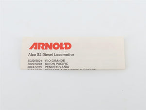 N Scale Arnold 5022 UP Union Pacific S2 Diesel Locomotive #1109