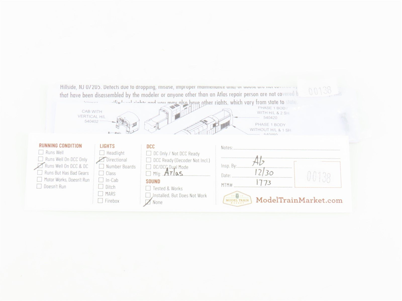 N Scale Atlas 40001989 LV Lehigh Valley C628 Diesel Locomotive #625 wDCC CUSTOM