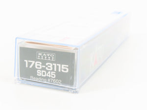 N Scale KATO 176-3115 RDG Reading Bee Line Service SD45 Diesel #7602 Weathered