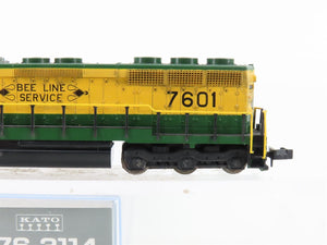 N Scale KATO 176-3114 RDG Reading Bee Line Service SD45 Diesel #7601 Weathered