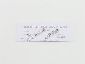 N Atlas Master Silver 40002738 Undecorated EMD GP38 Low Nose Diesel - DCC Ready