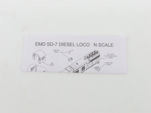 N Scale Atlas Master Silver 40005301 Undecorated EMD SD7 Diesel - DCC Ready