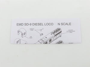 N Scale Atlas Master Silver 40005308 Undecorated EMD SD9 Diesel - DCC Ready