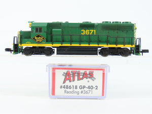 N Scale Atlas 48618 RDG Reading Lines EMD GP40-2 Diesel #3671 - Weathered
