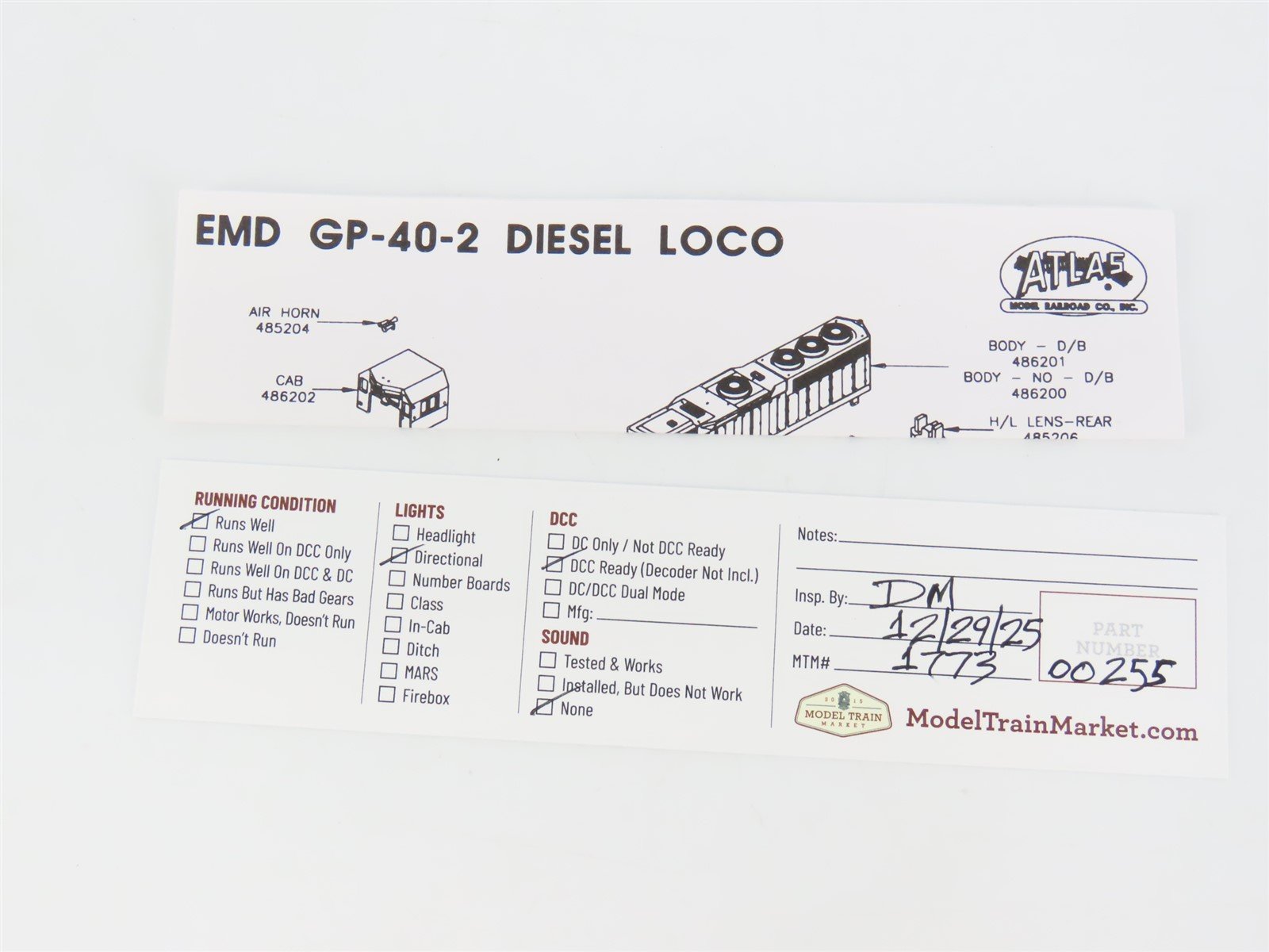 N Scale Atlas 48618 RDG Reading Lines EMD GP40-2 Diesel #3671 - Weathered
