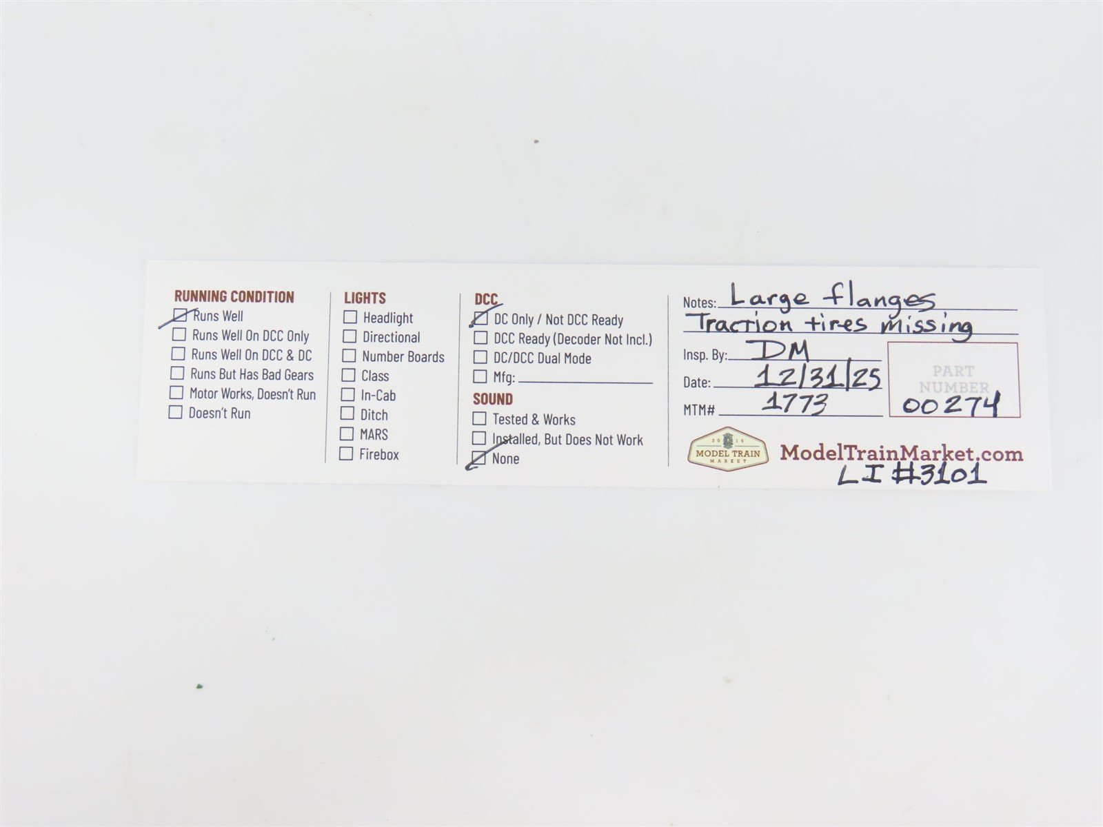 N Scale Con-Cor LI Long Island Budd RDC Rail Diesel Car #3101 - Custom