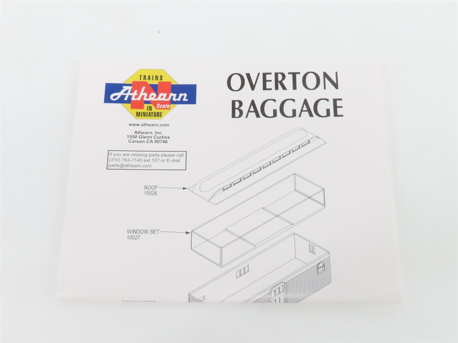 N Scale Athearn 11021 ATSF Santa Fe Railroad Overton Passenger Set of 4