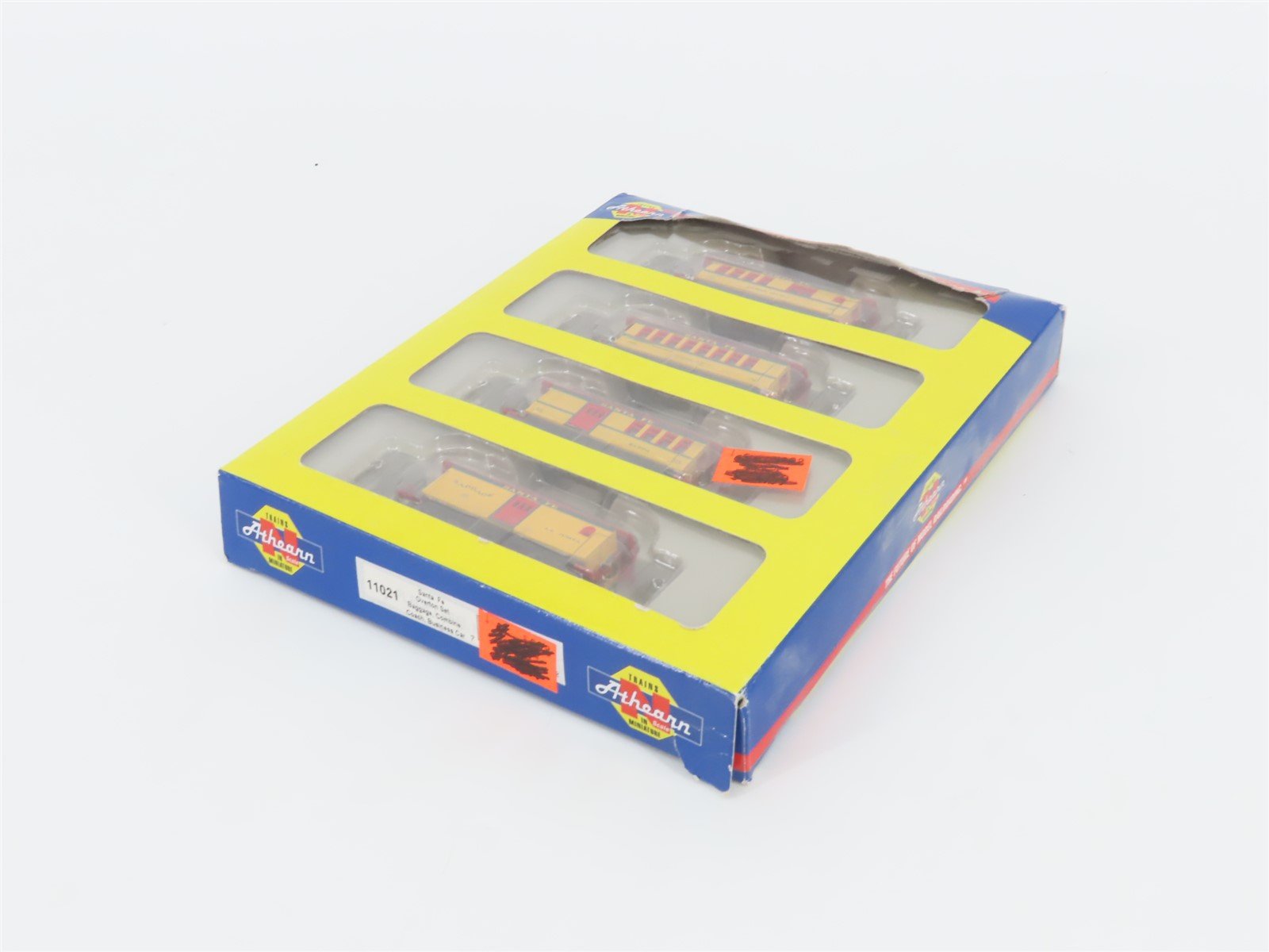 N Scale Athearn 11021 ATSF Santa Fe Railroad Overton Passenger Set of 4