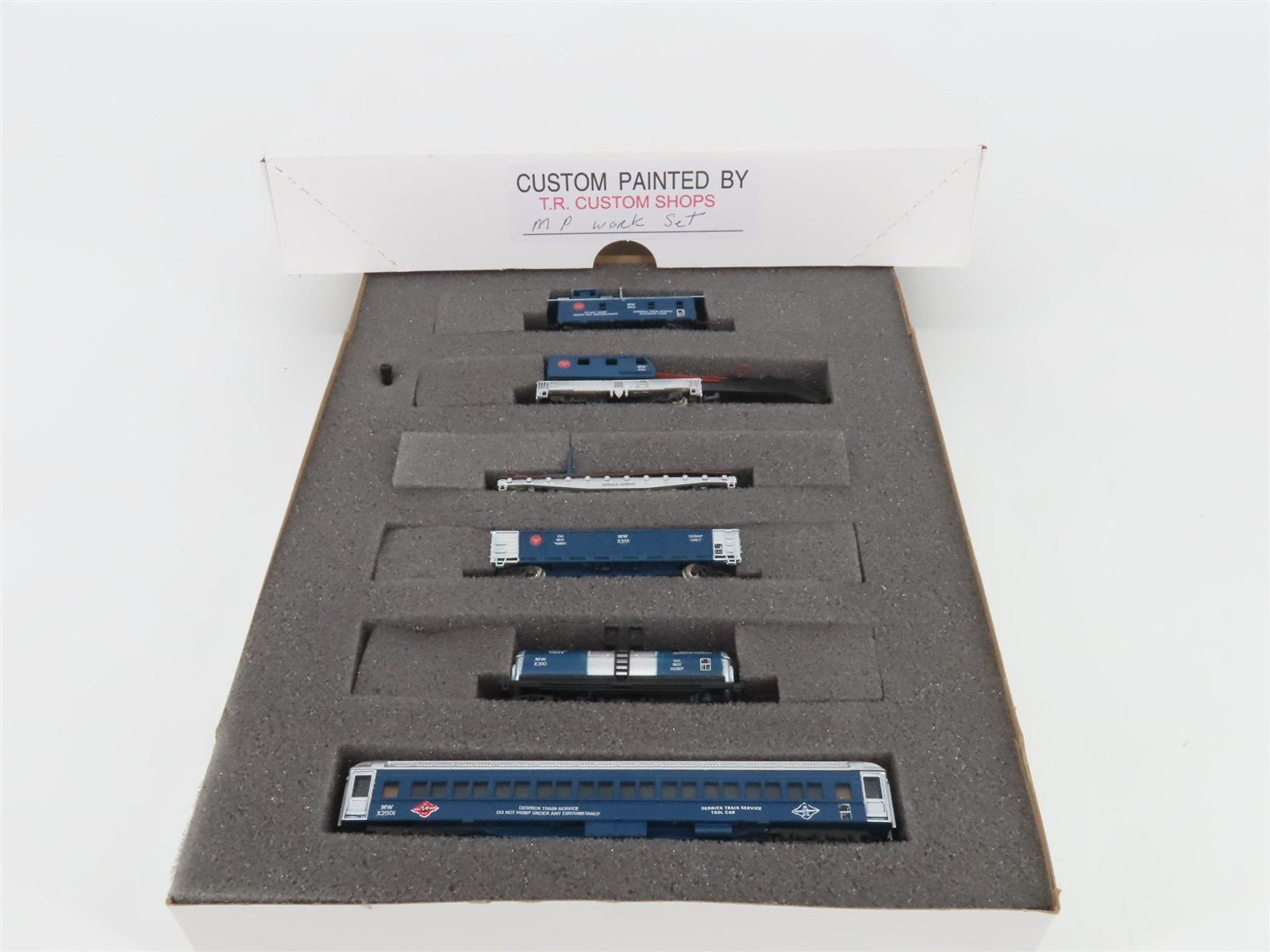 N Scale TR Shops MI Missouri Pacific Maintenance 6-Car Trains Set Pro Custom