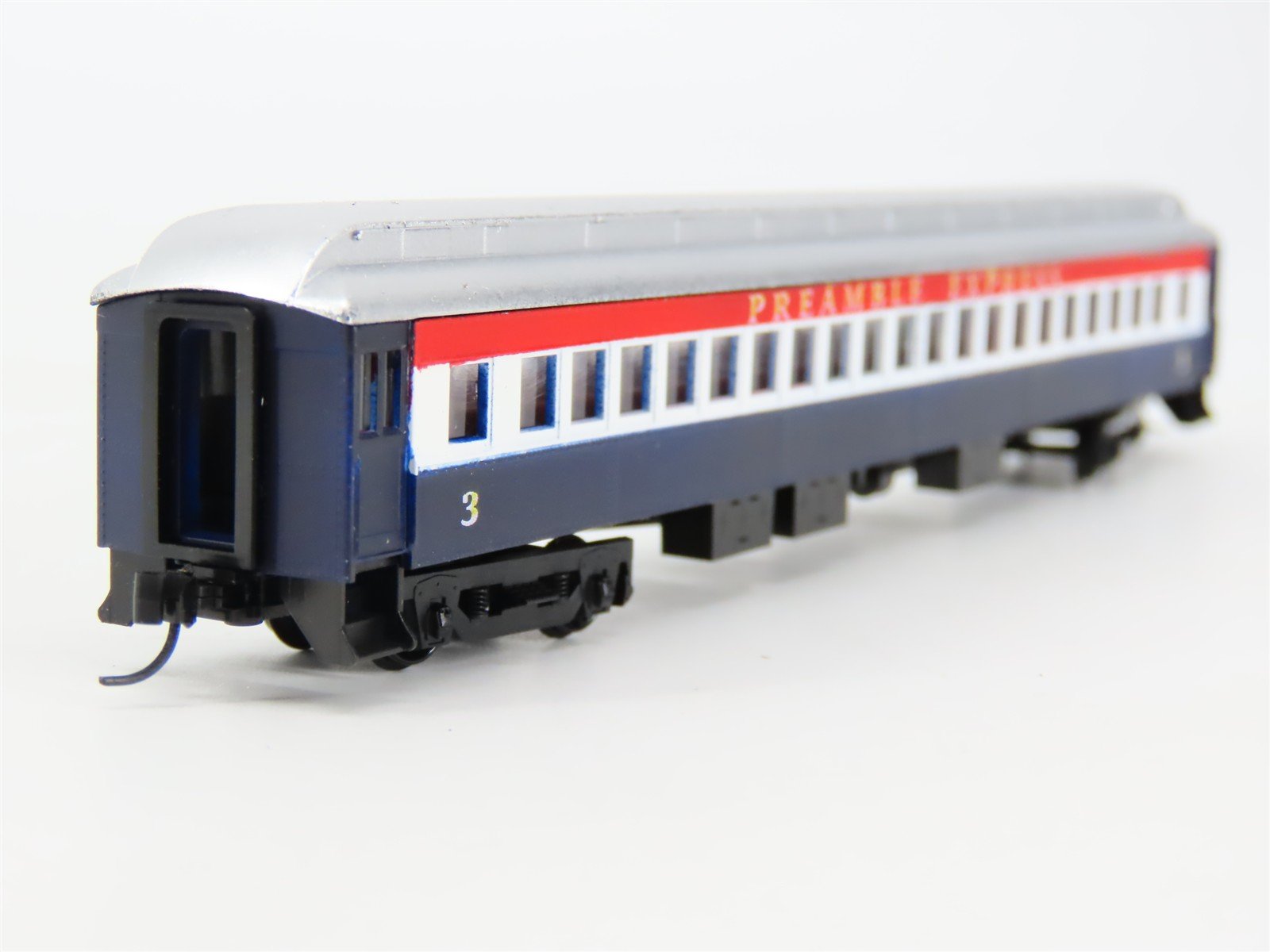 N Scale T.R. Custom Shops Preamble Express 4-Car Passenger Set - PRO CUSTOM