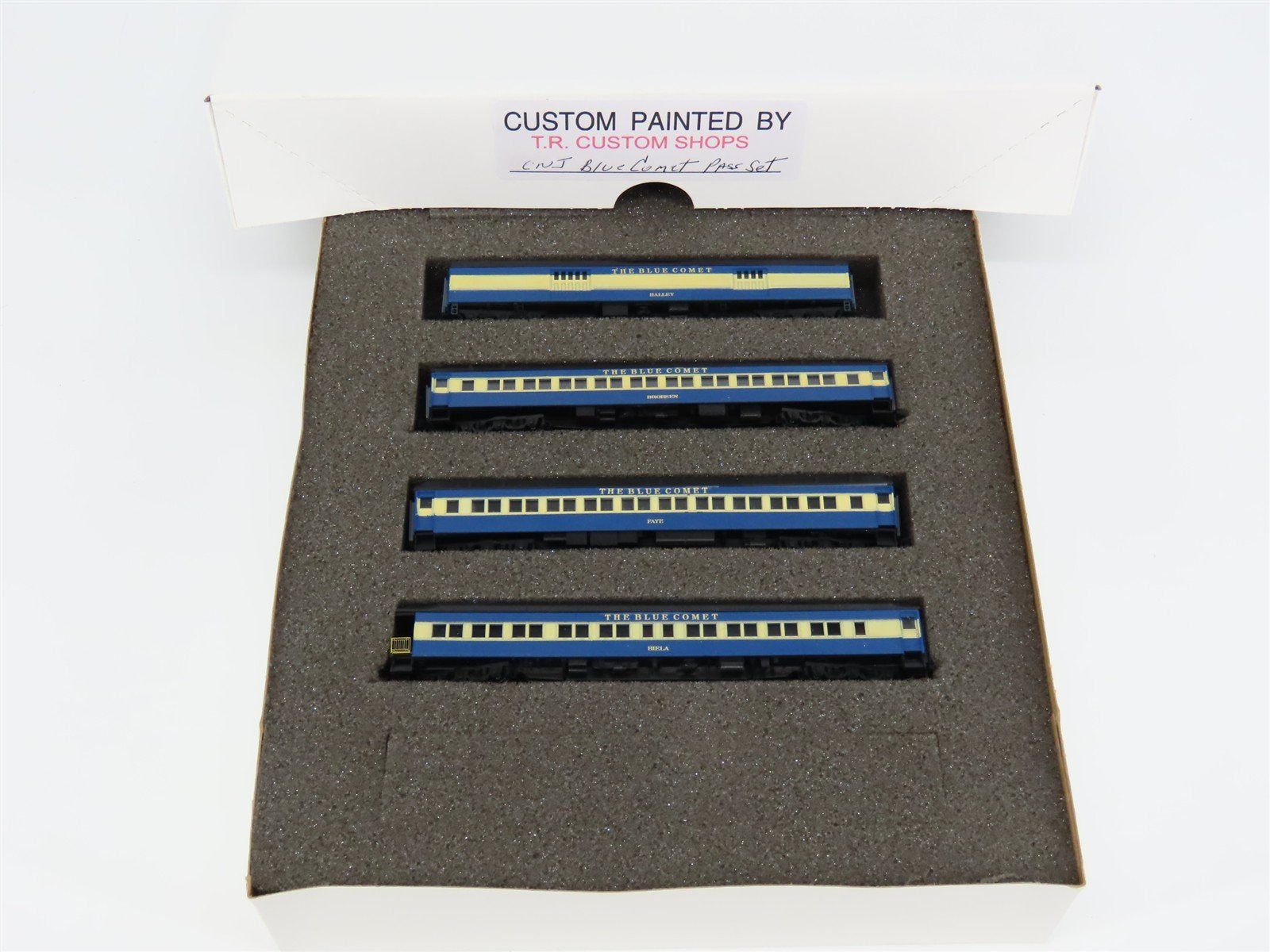 N Scale TR Custom Shops CNJ The Blue Comet 4-Car Passenger Set - PRO CUSTOM